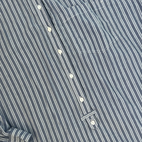 Sundance Blue White Striped Long Sleeve Shirt - Picture 5 of 5